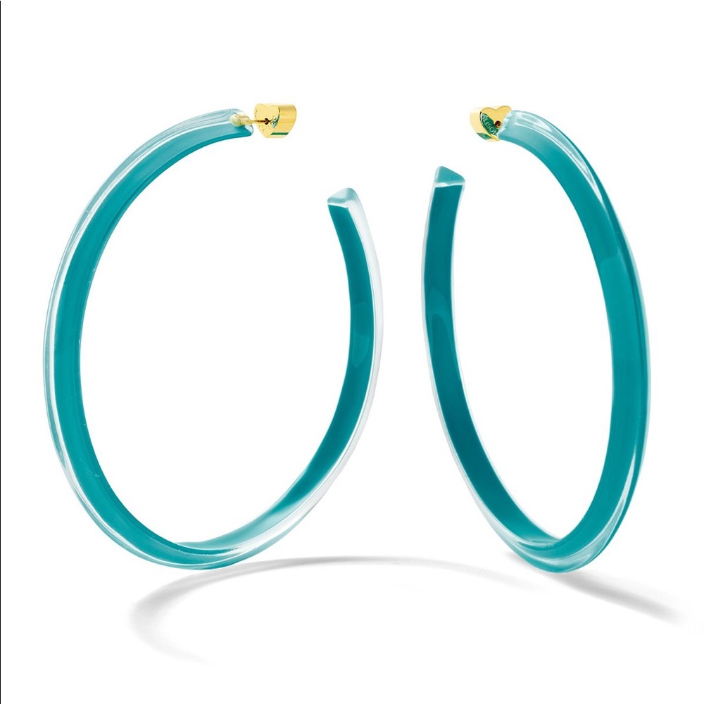 LARGE TEAL ALISON LOU JELLY HOOPS!💙💙
